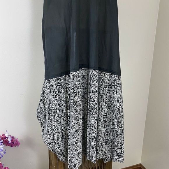 Vtg ILSE M. Midi Flared Dress Animal print Black - Picture 5 of 10